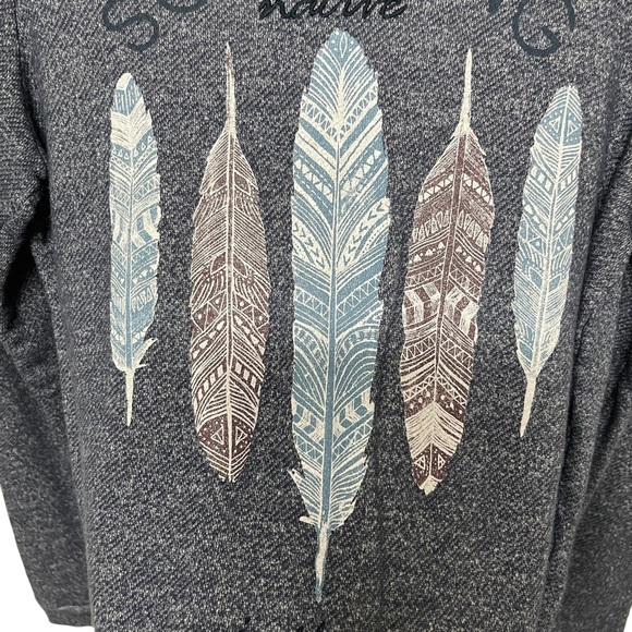 Multi colored feather sweater in blue Medium - Picture 4 of 4